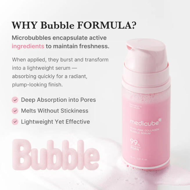 PDRN Pink Collagen Bubble Serum - innovative dual layer PDRN and Collagen